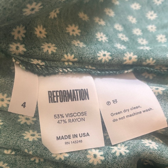 Reformation Green Polka Dot Dress - Picture 4 of 4